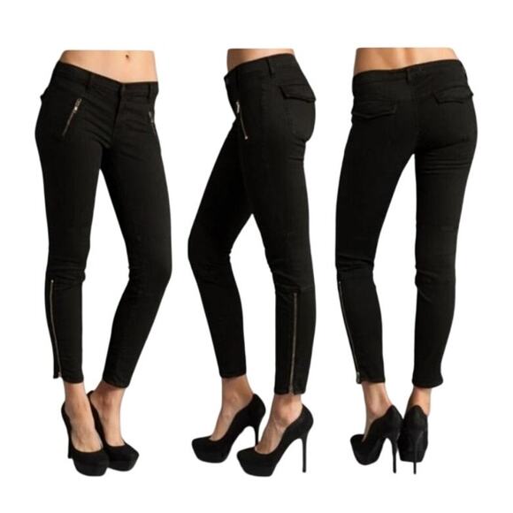 J Brand Pants - J brand pants womens size 25 black ankle zip modern moto skinny pant